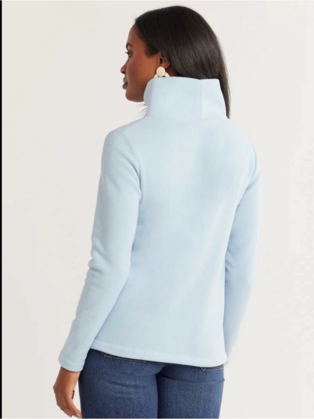 NEW NWT Dudley Stephens Greenpoint Turtleneck in Terry Fleece Ice Blue Small - Picture 4 of 11